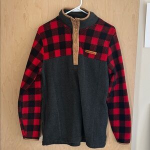 Women’s Red and Black Plaid Sweater